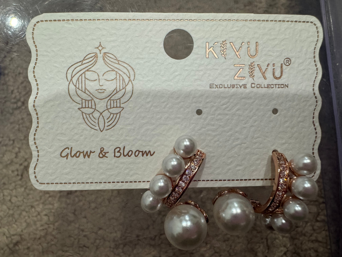 Anti Tarnish Rose Gold Pearl Earrings