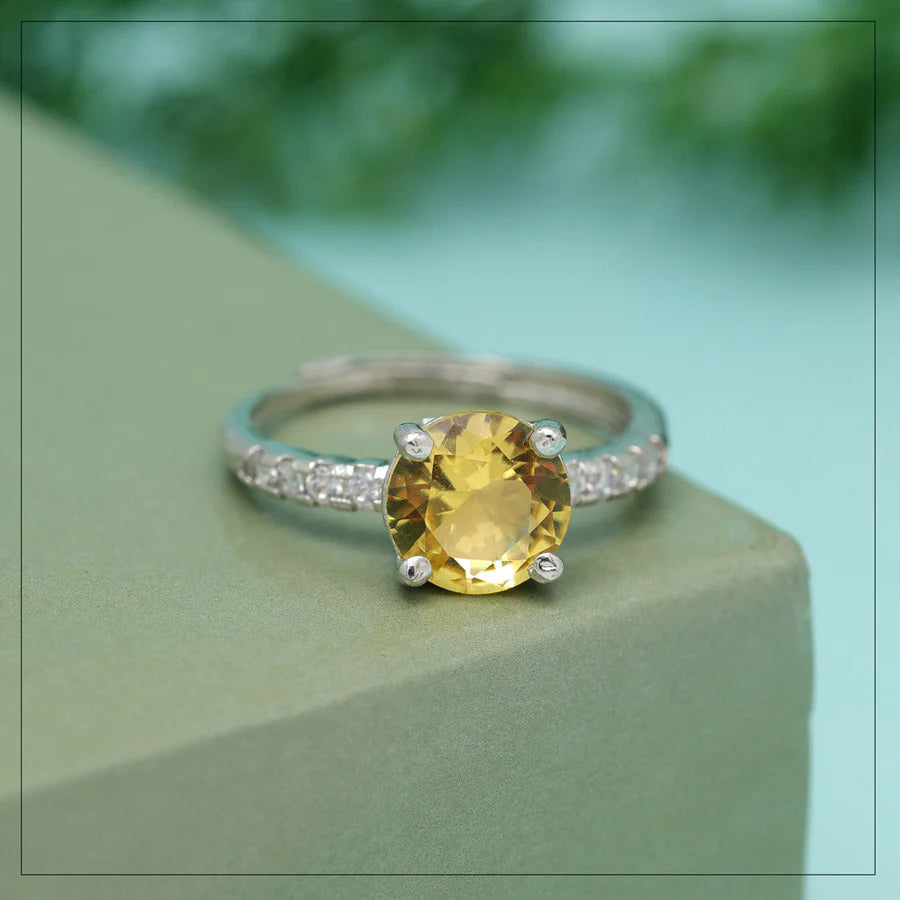 Single Round Stone American Diamond Ring