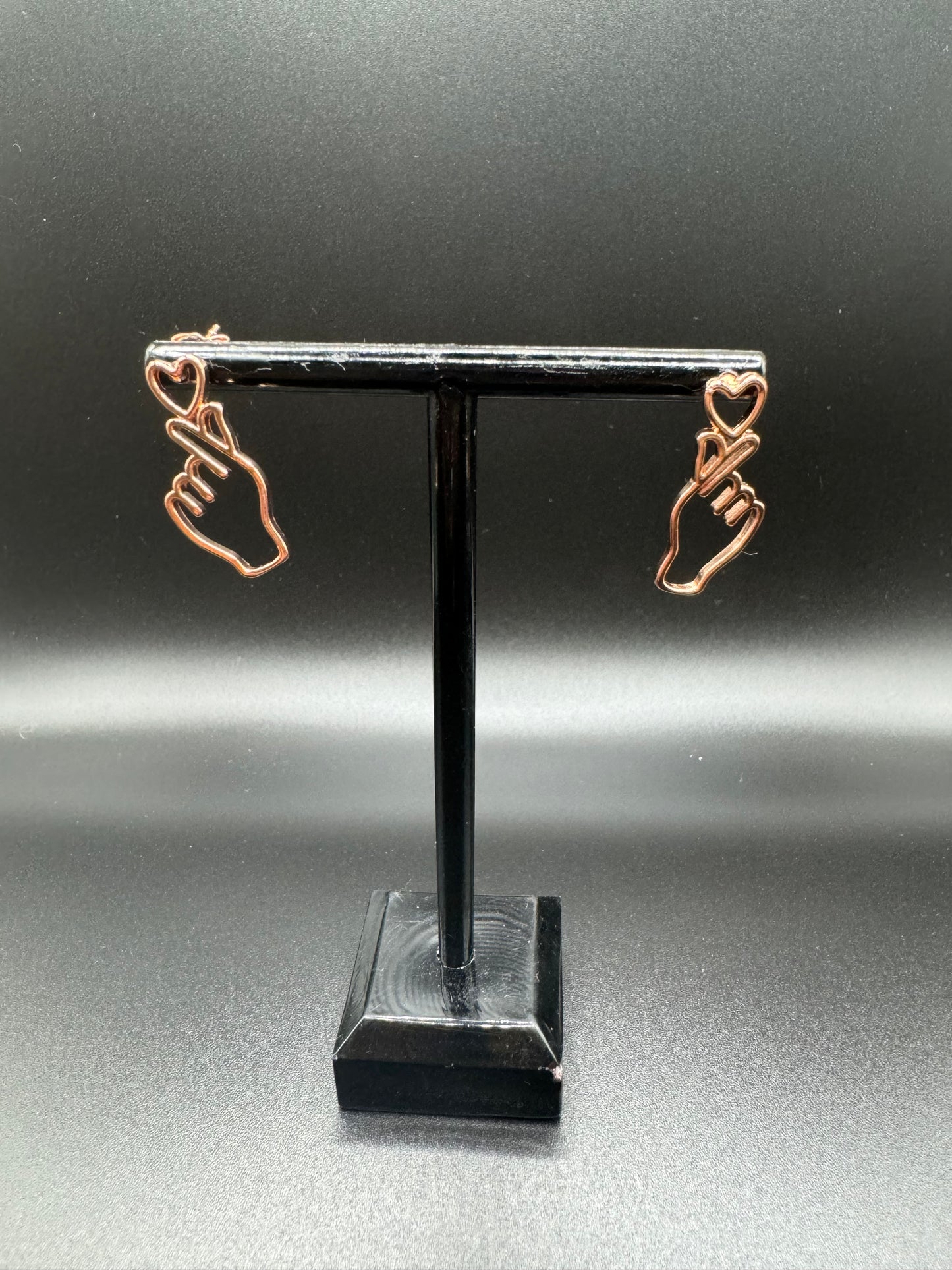 Rose Gold Plated Heart Snap Earrings