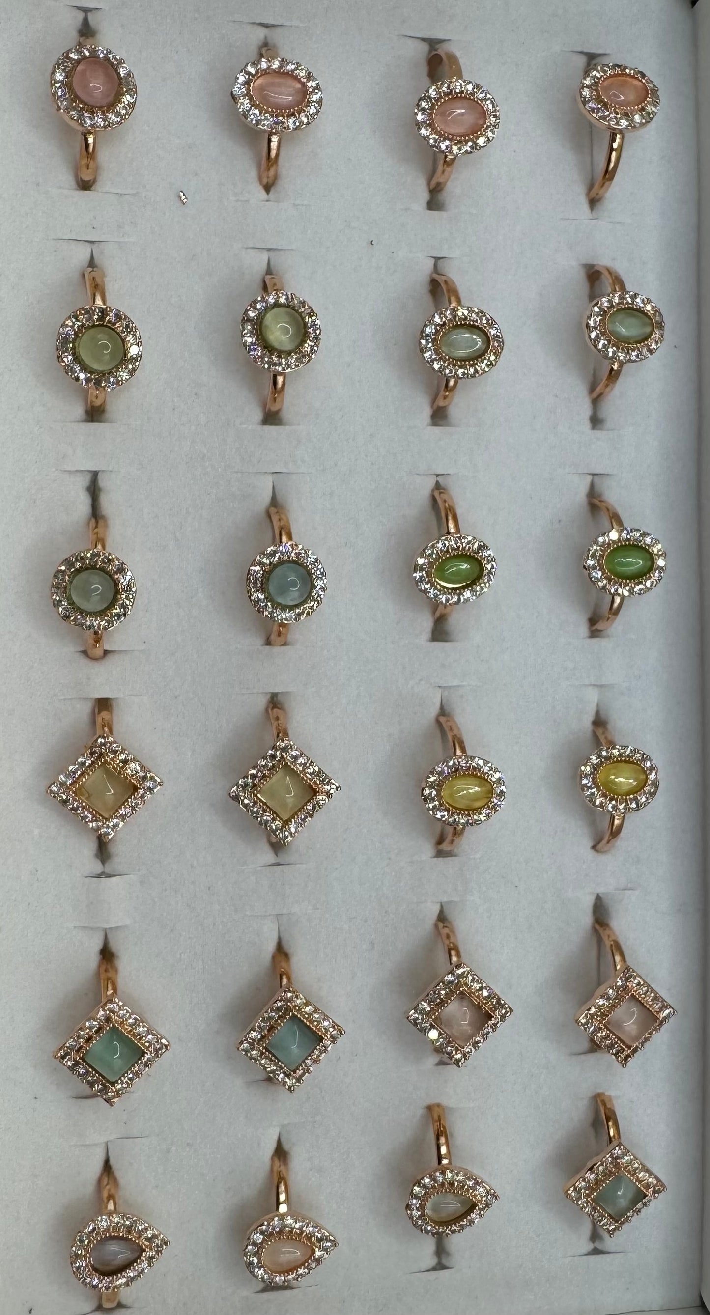 Adjustable Single Stone Rings