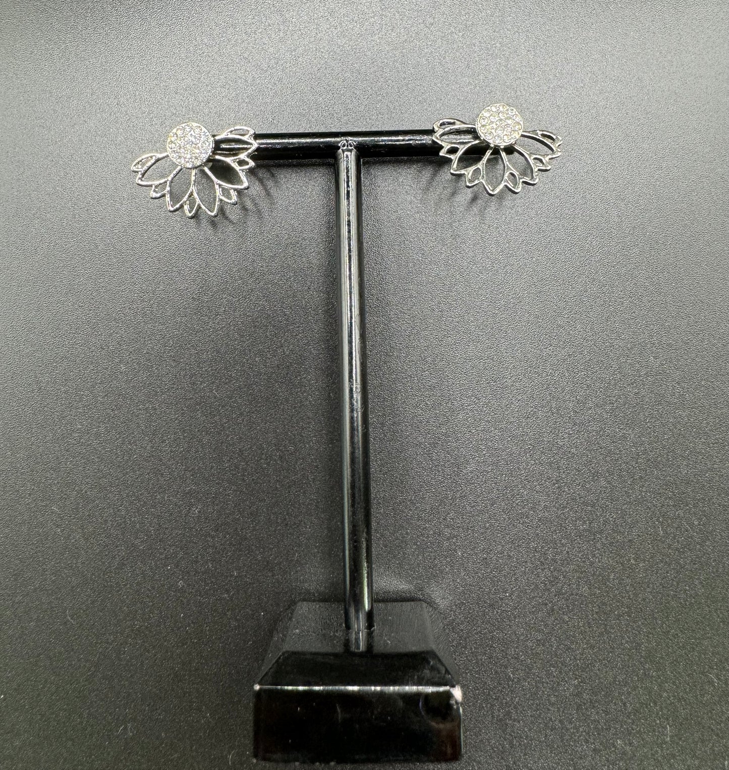 Floral Silver Plated Stud Earrings