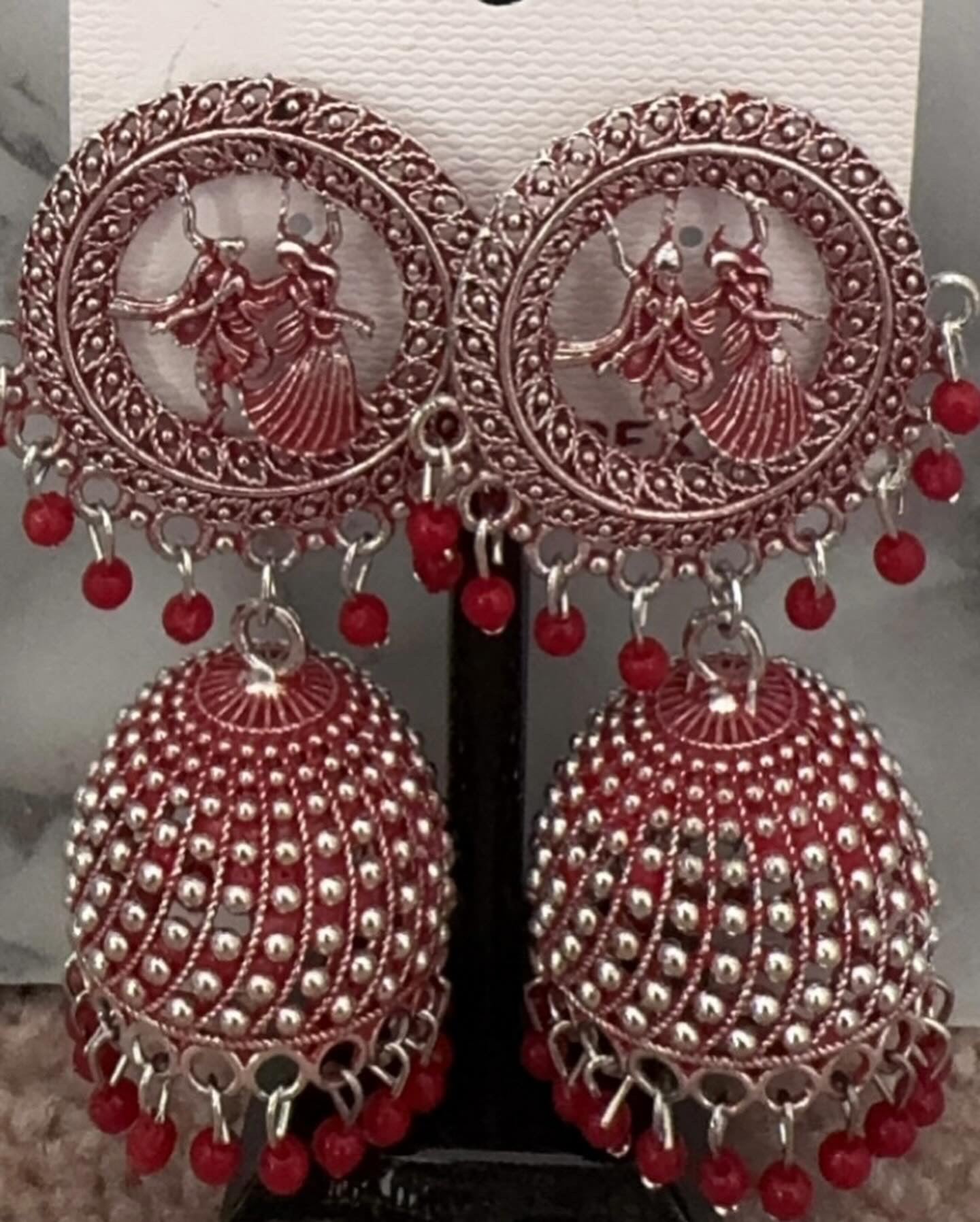 Garba Themed Colourful Jhumkas