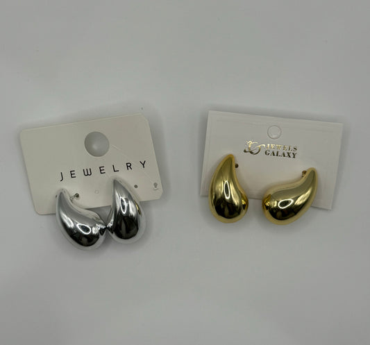 Gold & Silver Plated Chunky Dome Earrings