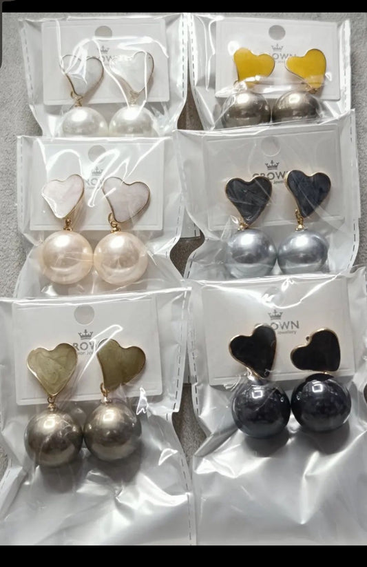 Pretty Heart with Pearl Dangle Earrings!