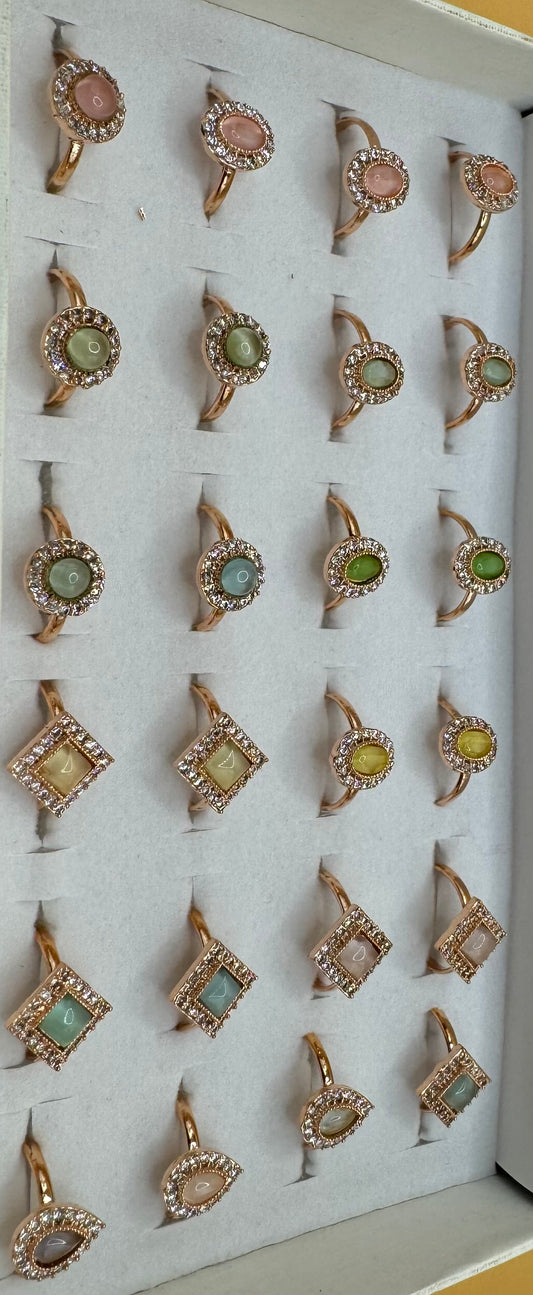 Adjustable Single Stone Rings