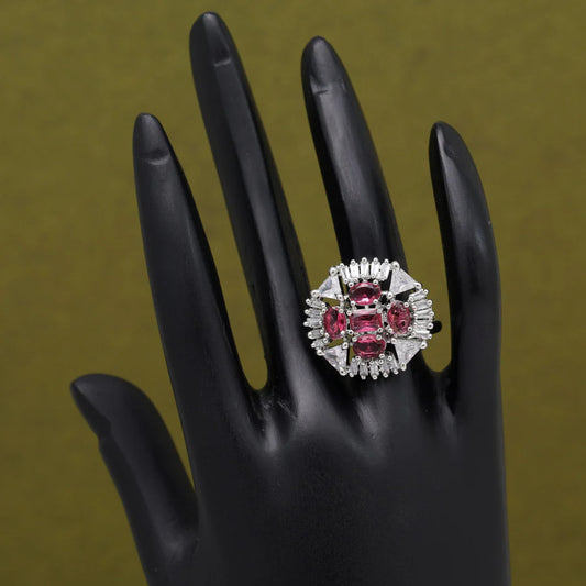 Ruby Fancy American Diamond Finger Ring