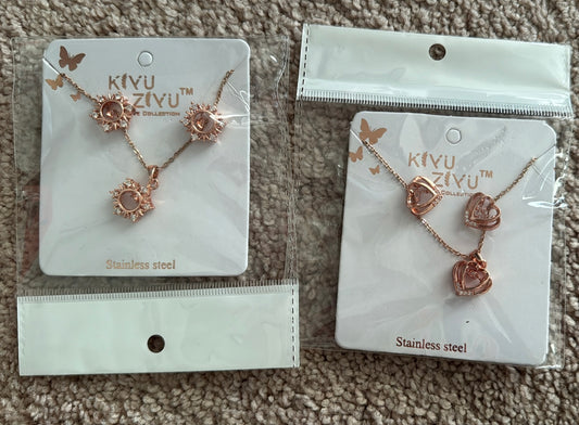 Rose Gold Anti Tarnish Necklace Sets