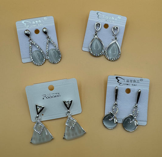 Assorted Silver Dangle Earrings