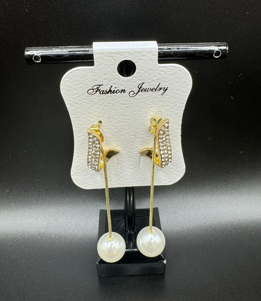 Gold Plated Pearl Drop Earrings